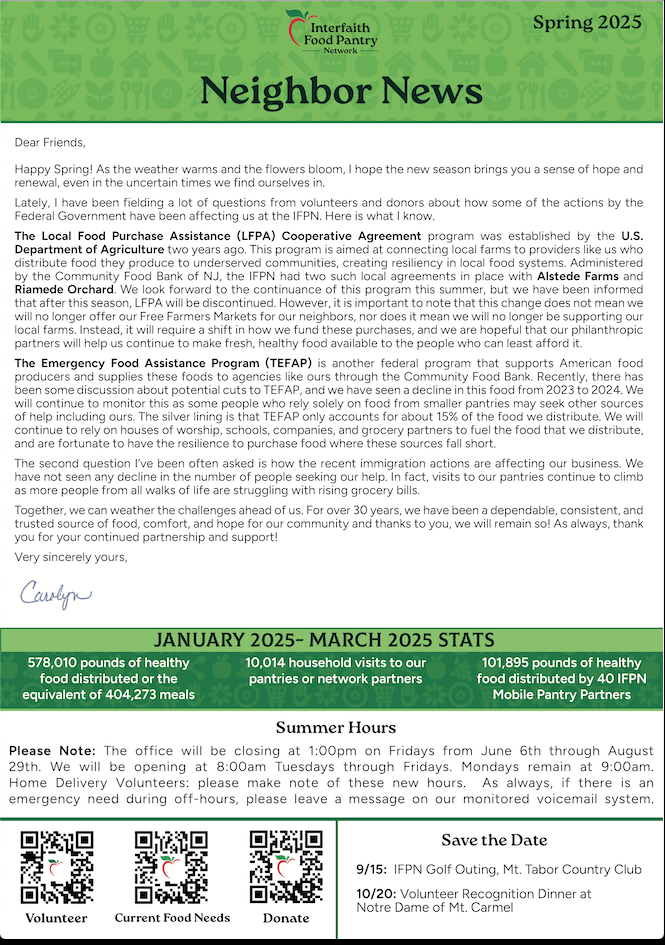 2025 Spring Newsletter